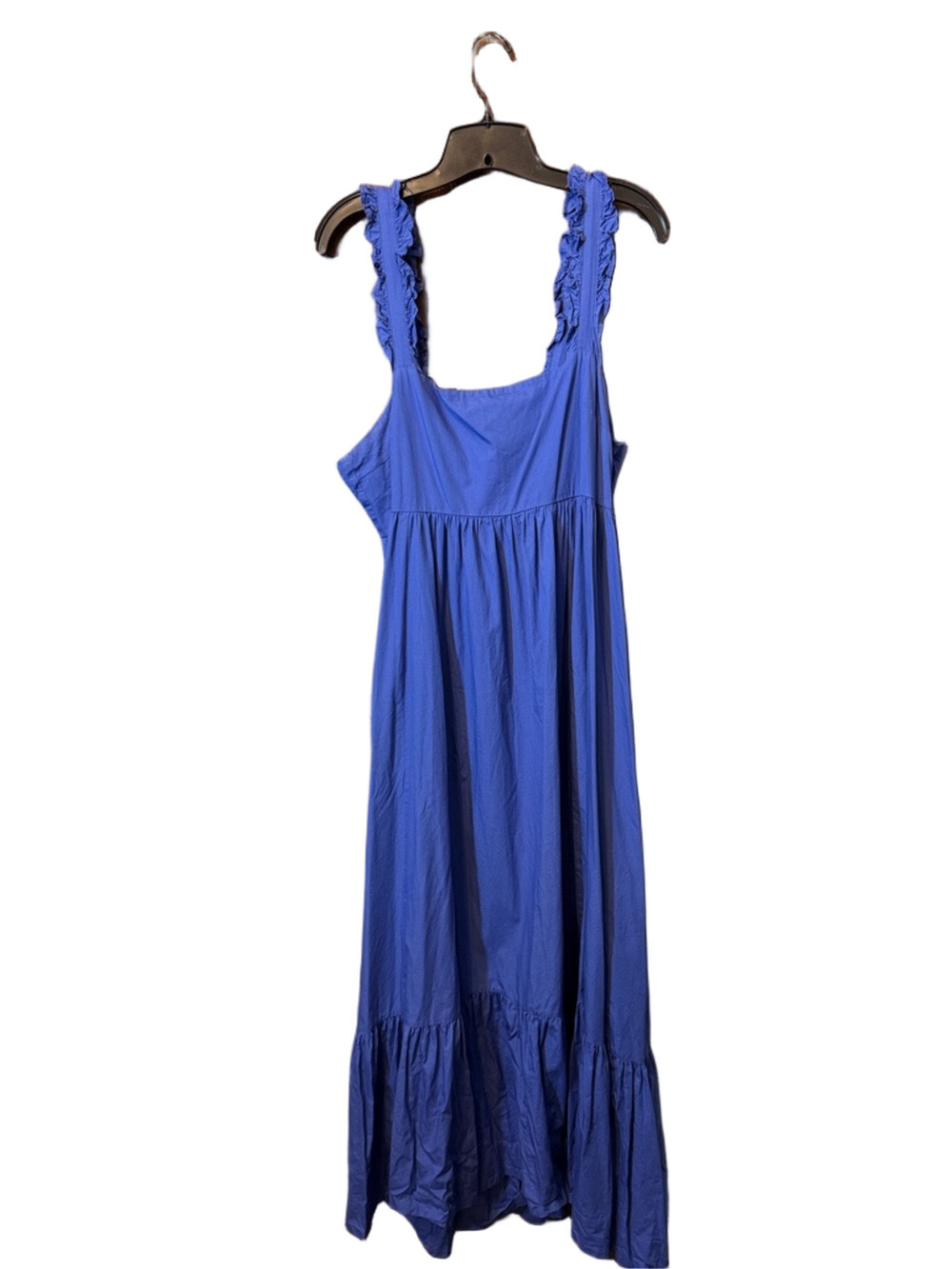 Free People Isabella Ruffled-Strap Square-Neck Maxi Dress in Cobalt Size L - Picture 2 of 3